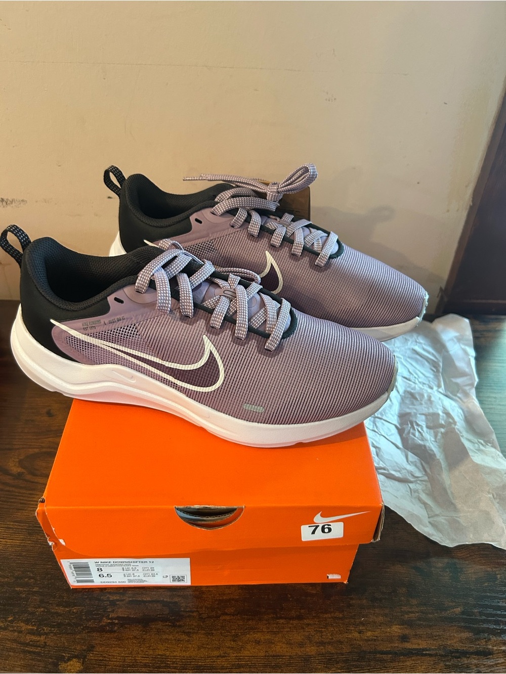 Nike Orange and White Shoe Box with Label